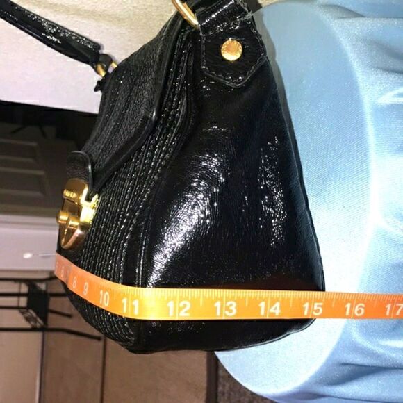 VINTAGE ELLIOTT LUCCA SHELL LEATHER 🐚 💯 SHOULDER BLACK WOMAN BAG - Picture 9 of 16